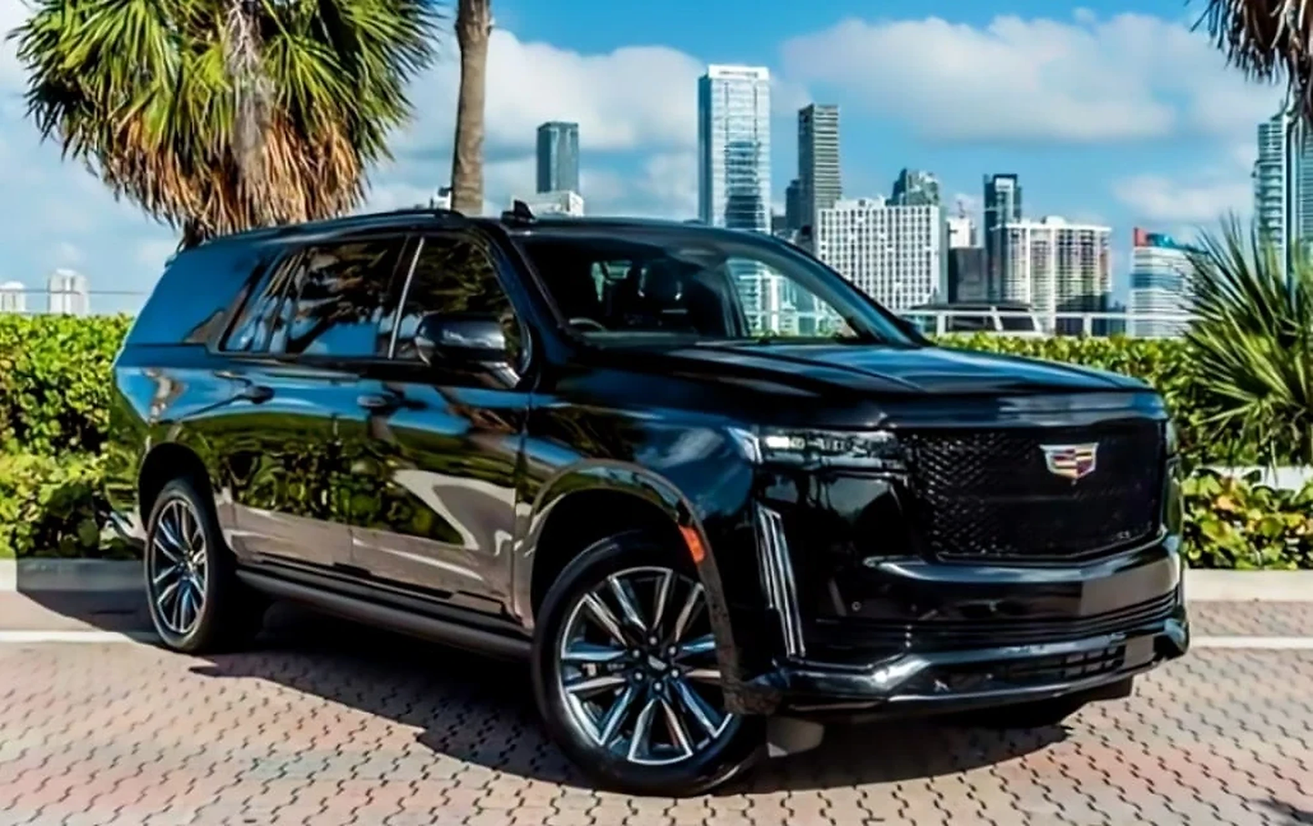 Cadillac Escalade ESV detail relevant to miami cruise-port car delivery on MIAMI RENT LUXURY