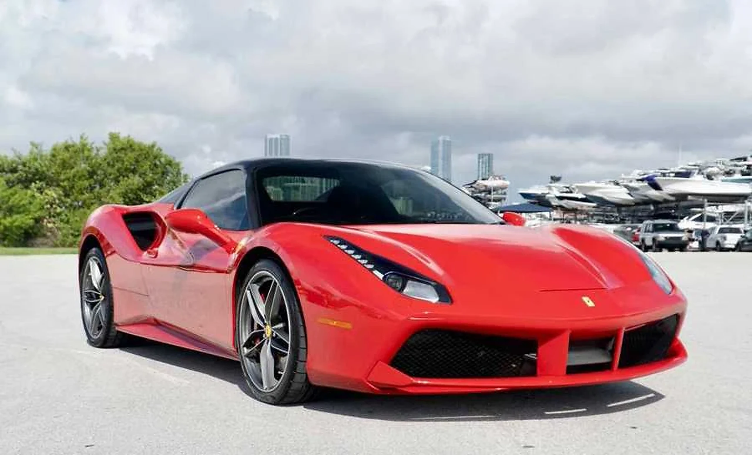 Ferrari 488 GTB exterior for multi-car exotic rental coordination