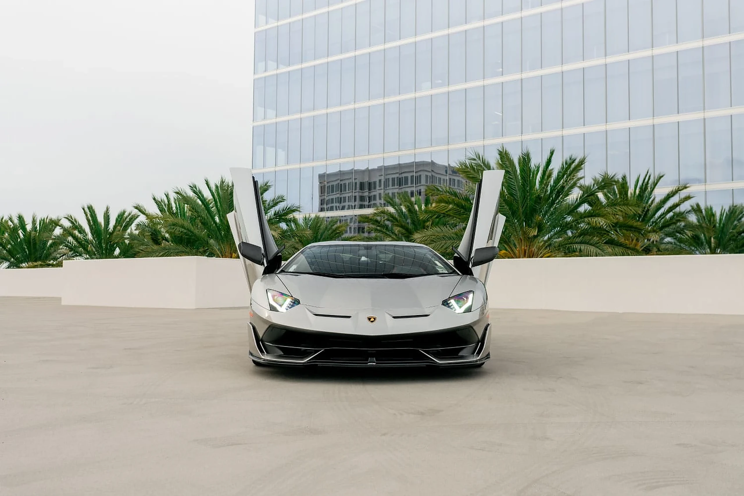Lamborghini Aventador SVJ detail relevant to photoshoot & production vehicles on MIAMI RENT LUXURY